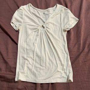 White ribbed tee from So